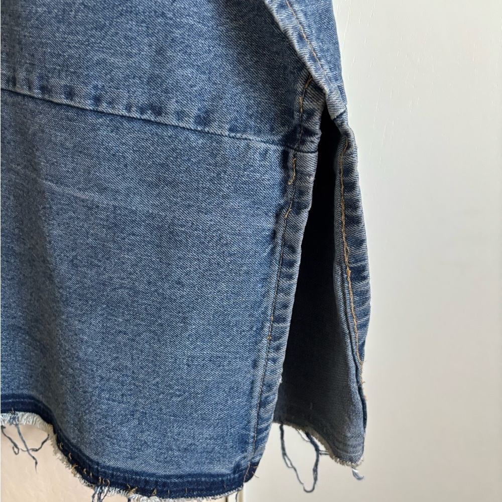 Upcycled vintage style Denim Skirt, Size L - Picture 3 of 3